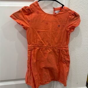 Tommy Hilfiger Vibrant Orange Kids Dress